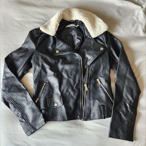JustFab Moto Jacket W/Removable Collar Size XXS